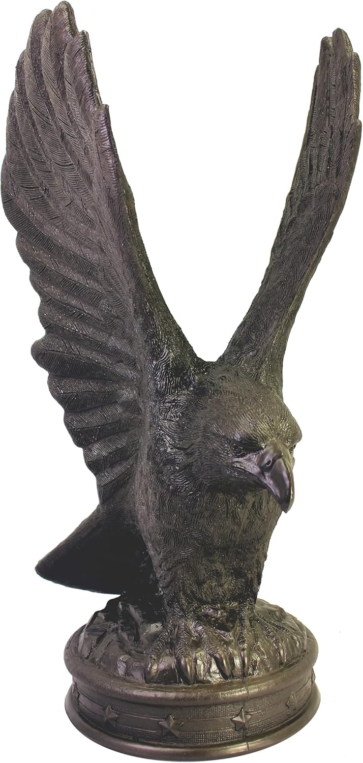EMSCO Group Freedom Eagle Statue with Natural Bronze Appearance