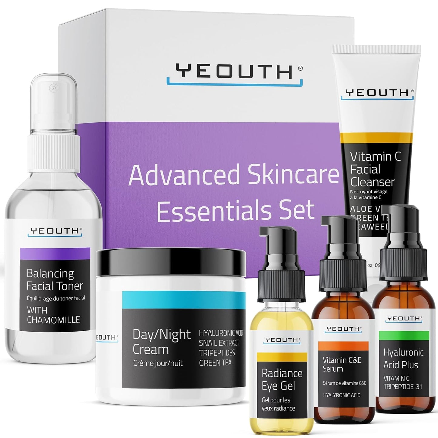 YEOUTH Skin Care Set: Complete 6-Piece Skincare Kit for All