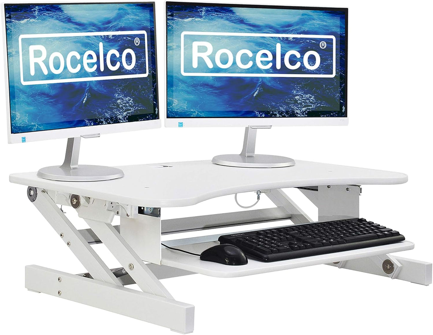 Rocelco 37.5 in Deluxe Height Adjustable Standing Desk Converter