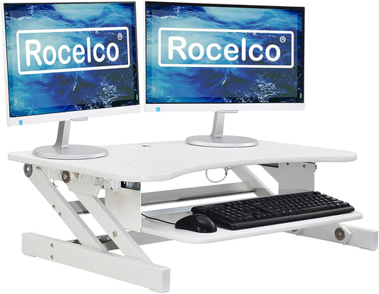 Rocelco 37.5 in Deluxe Height Adjustable Standing Desk Converter