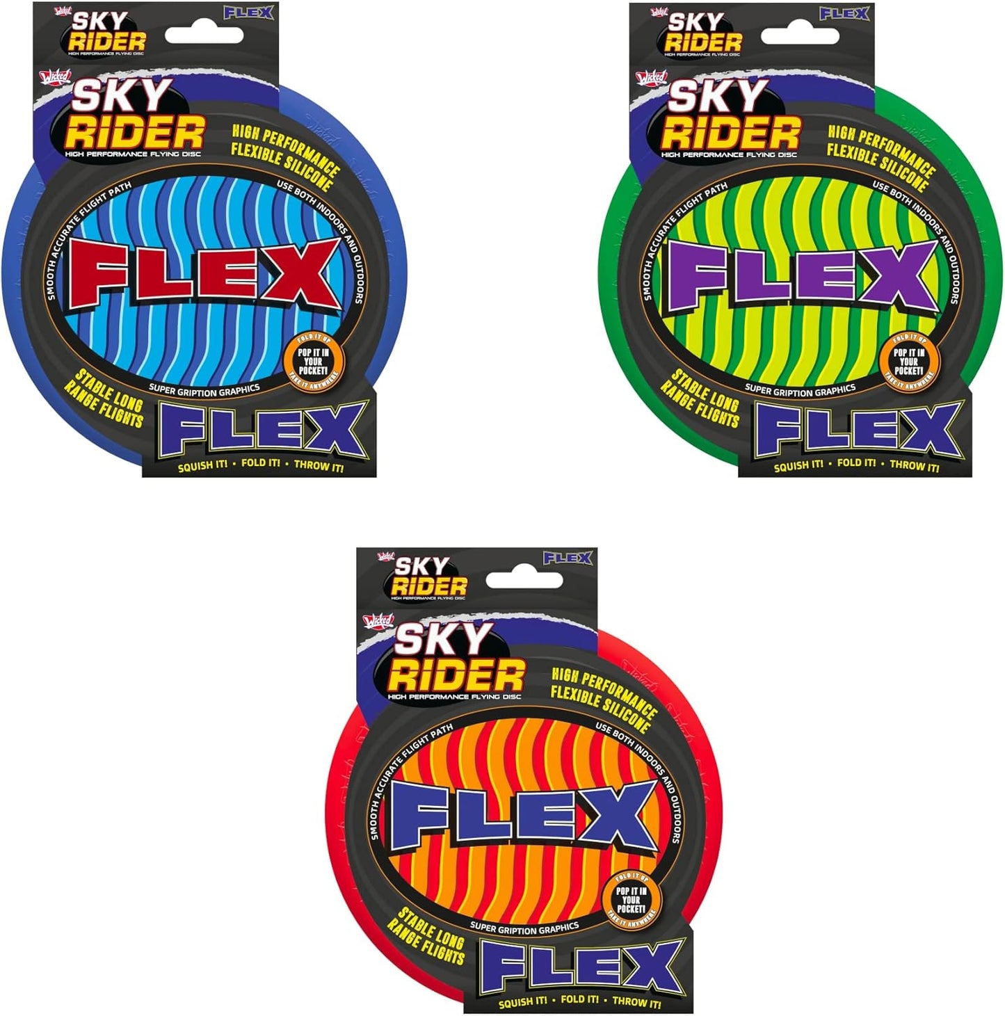 Sky Rider Flex - Foldable Silicone Flying Disc: Wicked Long Range Fun!