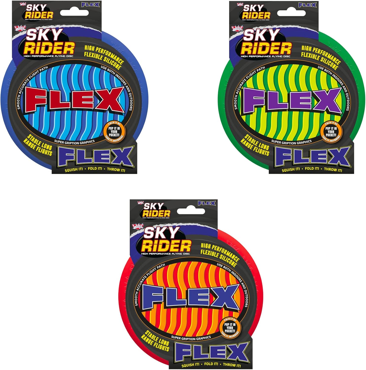 Sky Rider Flex - Foldable Silicone Flying Disc: Wicked Long Range Fun!