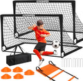 Kids Soccer Goals 2-Pack 6x4 ft Set - Portable Backyard Training