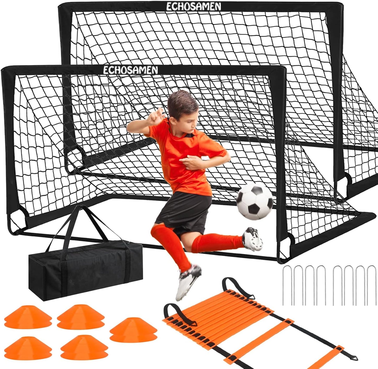 Kids Soccer Goals for Backyard - Portable Soccer Training Set
