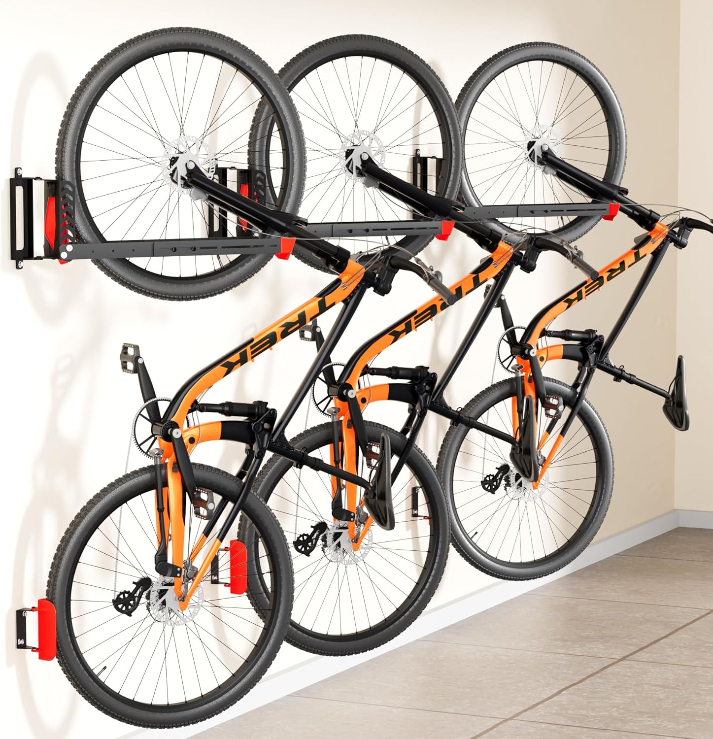 3-Pack Swivel Bike Rack Wall Mount for Space-Saving Storage