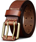 Full Grain Leather Mens Belt for Men - Heavy Duty Work Belt in Reddish