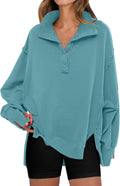 ANRABESS Oversized Womens Button Up Henley Sweatshirt - Casual Cozy