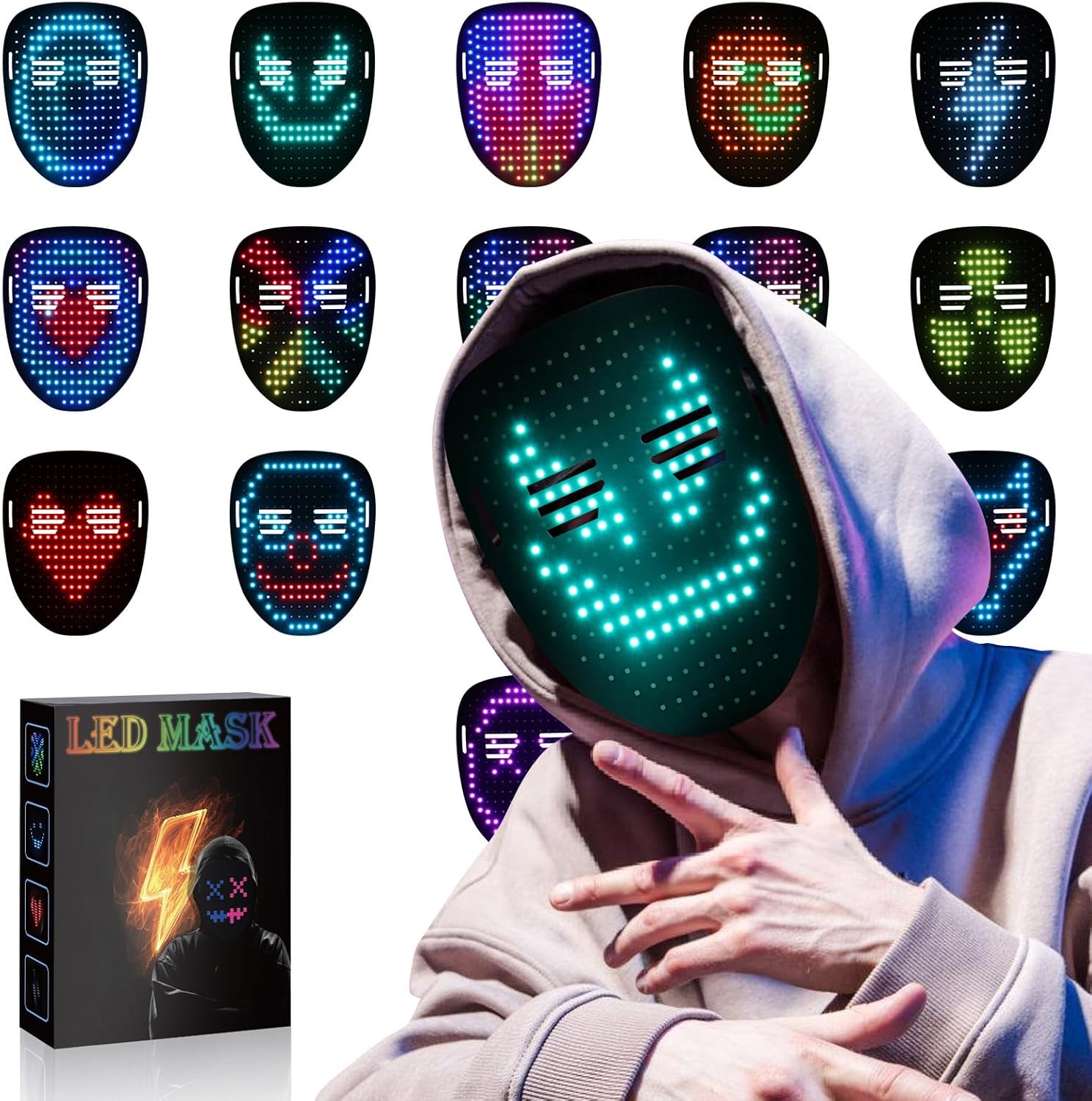 Gesture-Control LED Mask - Ultimate Halloween Fun!