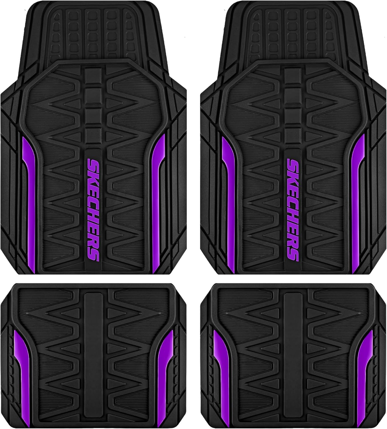 Skechers Heavy Duty Rubber Car Floor Mats for All Weather Use