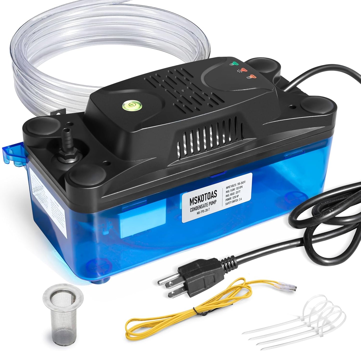 1/30 HP Condensate Pump with Safety Switch for HVAC Systems