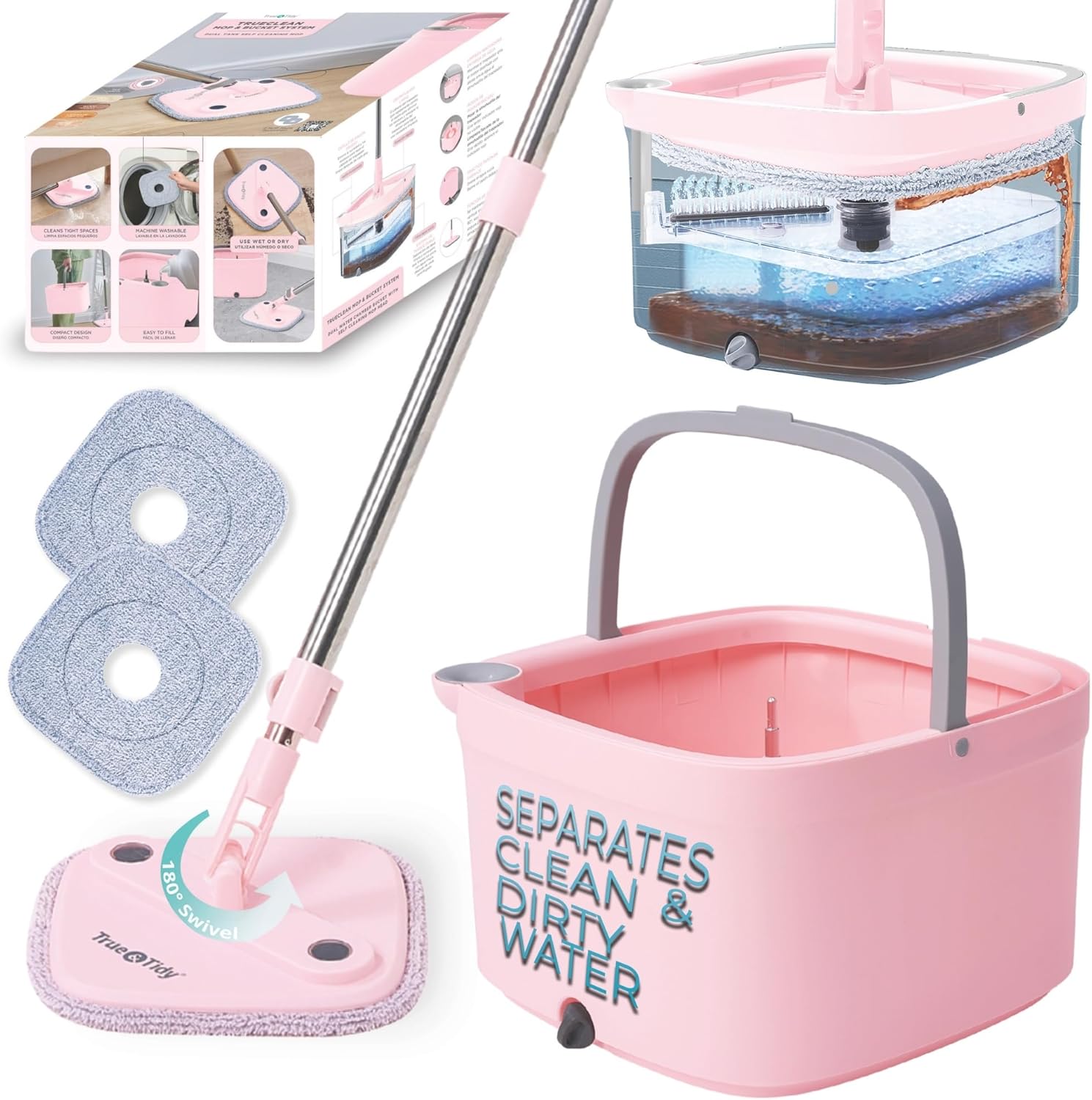 True Clean Mop and Bucket System for Effortless Floor Care