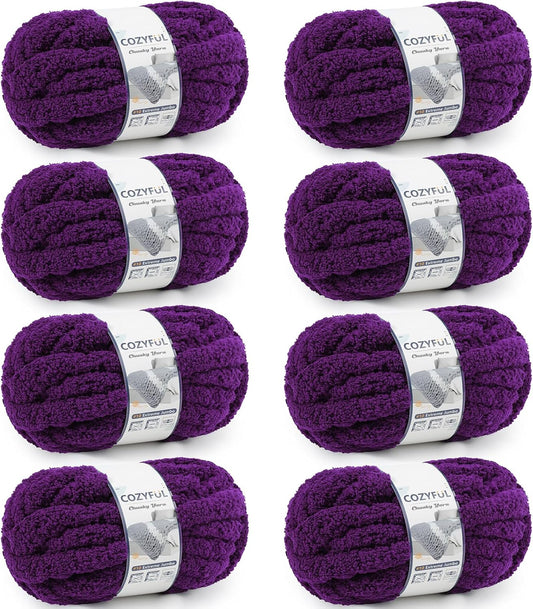 Chunky Yarn for Hand Knitting - Jumbo Thick Chenille Yarn