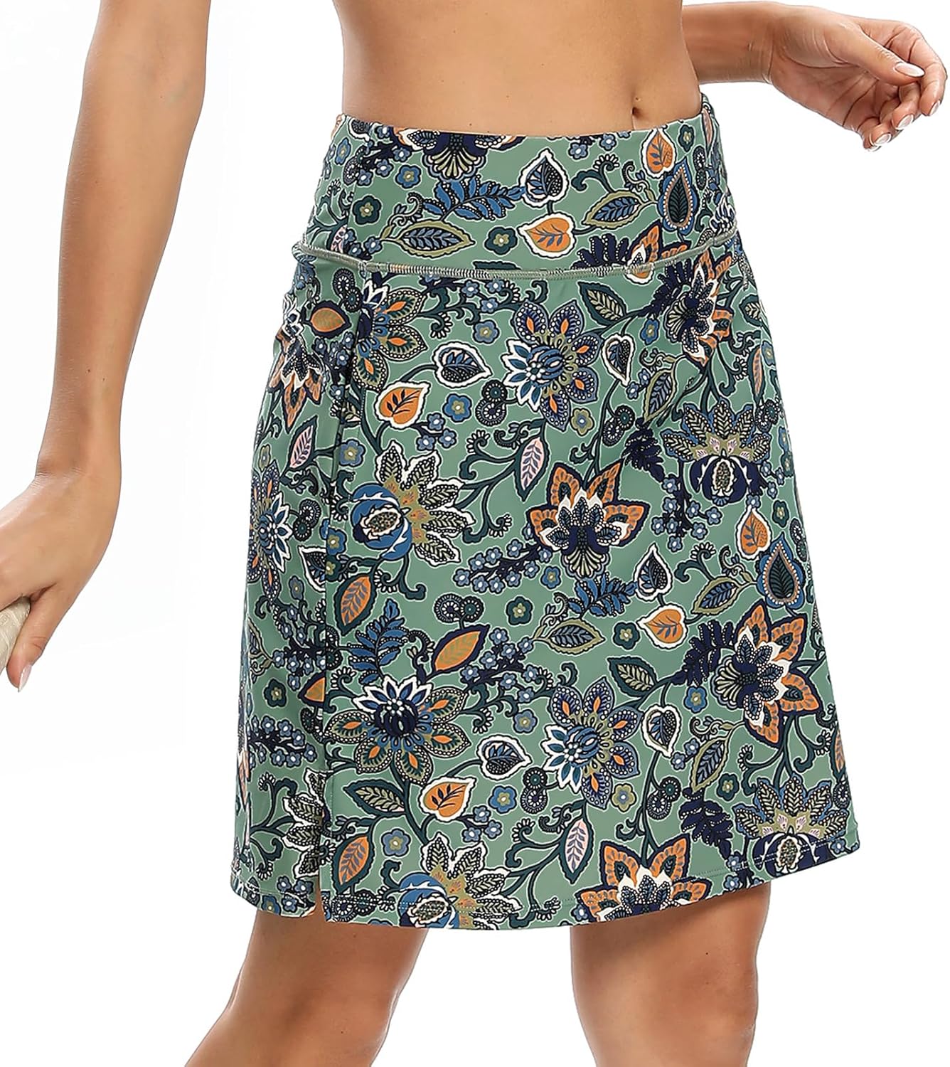 M MOTEEPI Skorts for Women - Knee Length Golf and Tennis Skirts