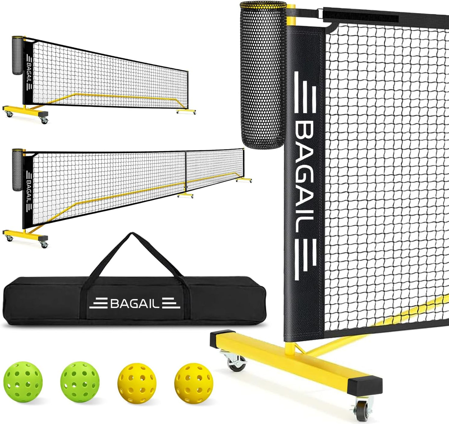 Portable Pickleball Net Set with Wheels for Easy Setup