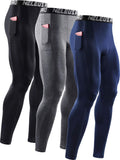 NELEUS Men's Dry Fit Compression Baselayer Pants - Phone Pocket