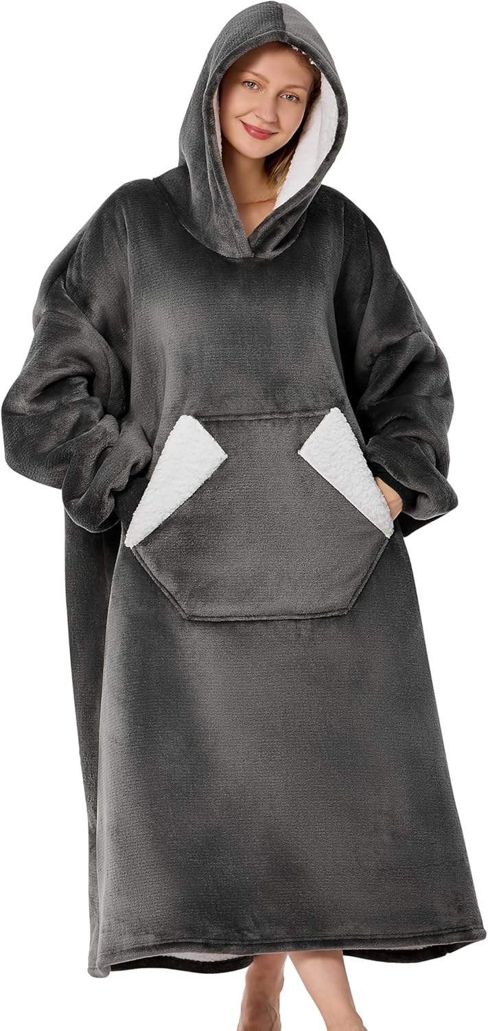 Nobleer Sherpa Hoodie Blanket - Cozy Oversized Gift