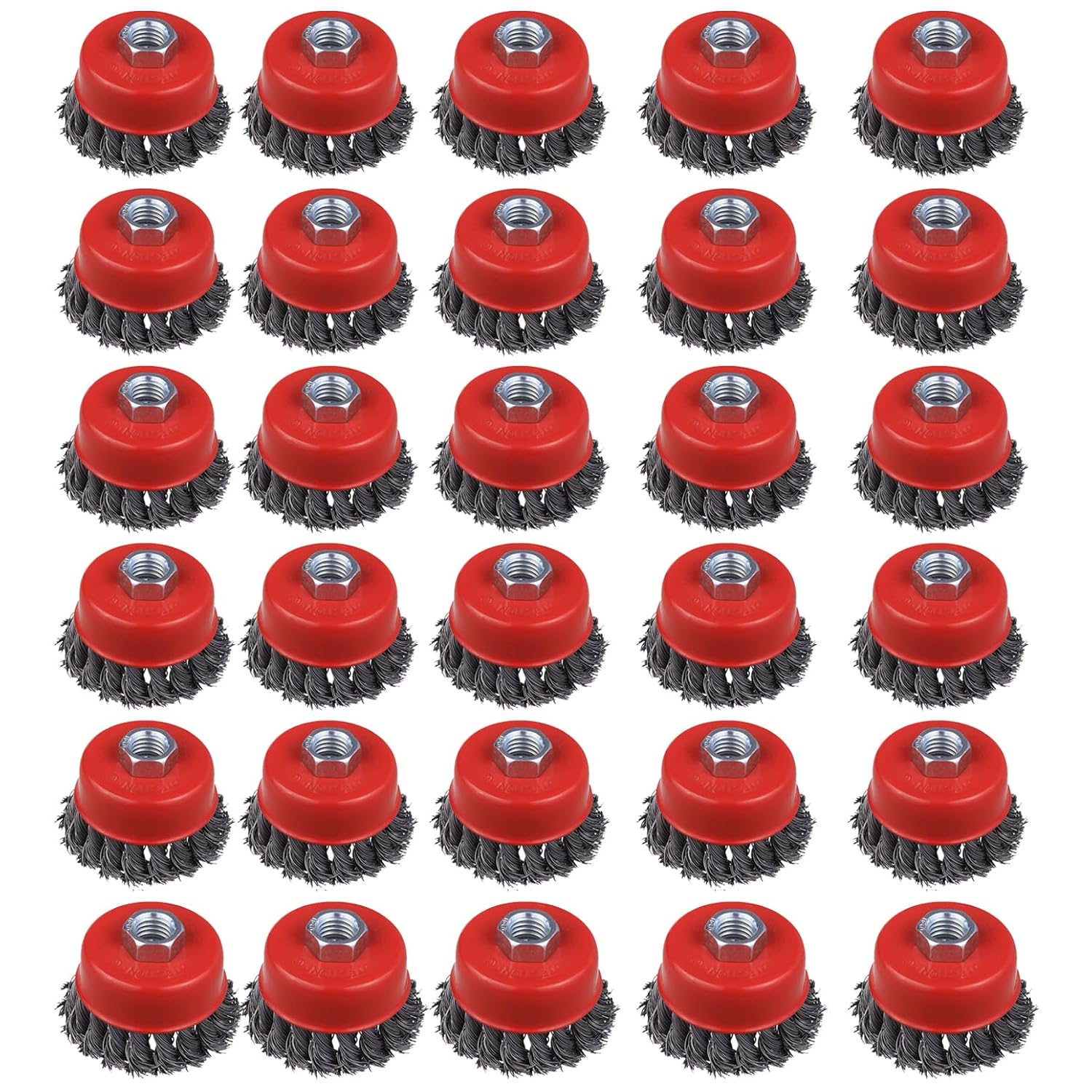 30 Pack 3 Inch Wire Cup Brush for Angle Grinders - Heavy Duty