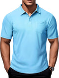 Polo Shirts for Men with Pocket - Lightweight Quick Dry Performance