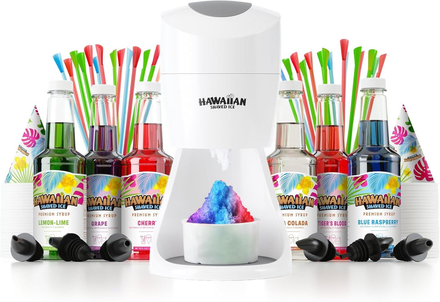 Professional Fluffy Snow Cone Machine - Complete Party Kit