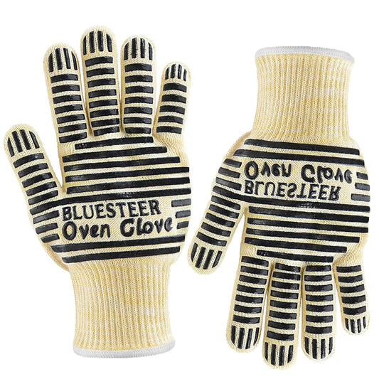 BLUESTEER Heat Resistant Oven Gloves - 500F Protection!
