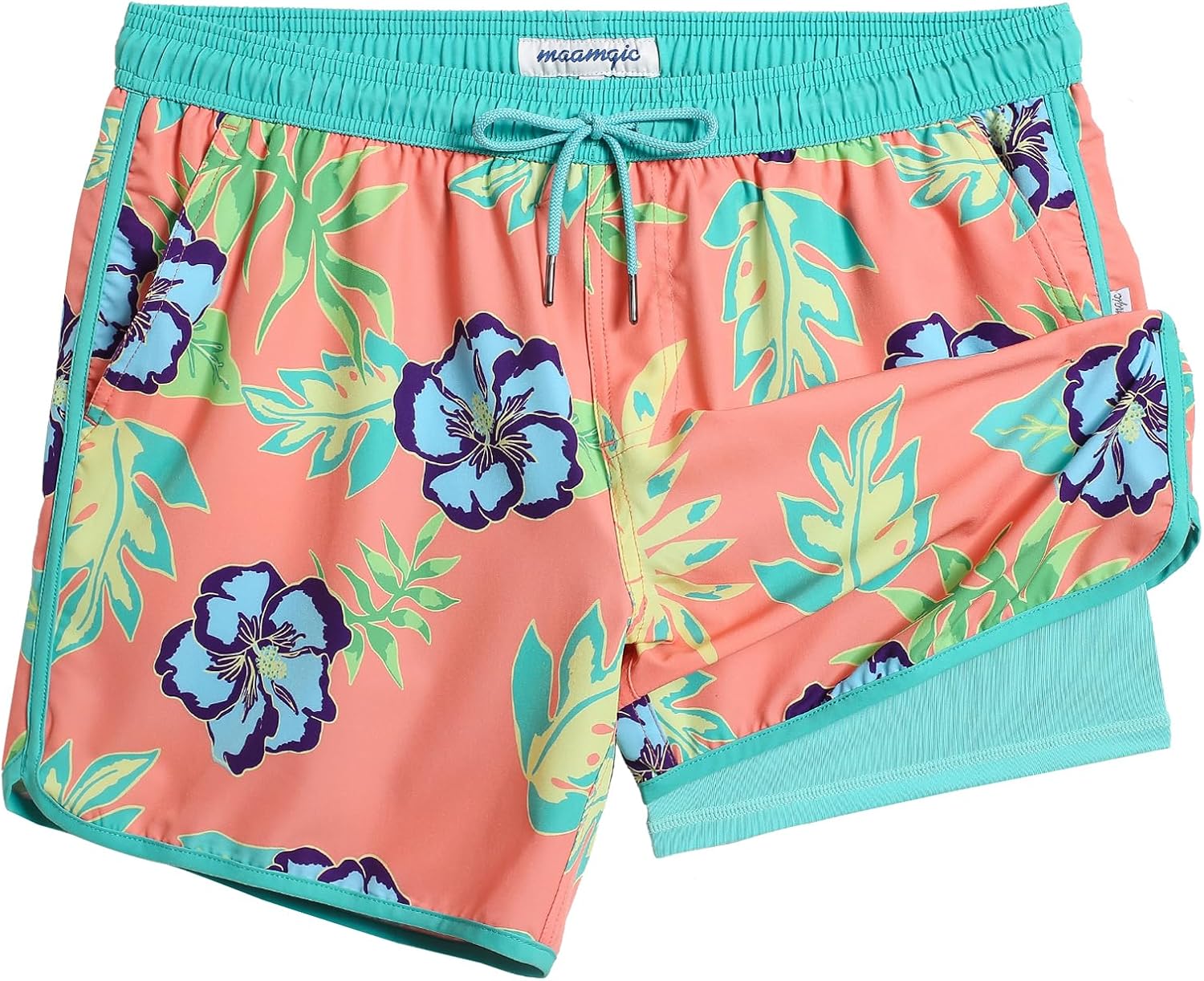 Vintage 80s 90s Style Swim Trunks for Men - Quick Dry Comfort