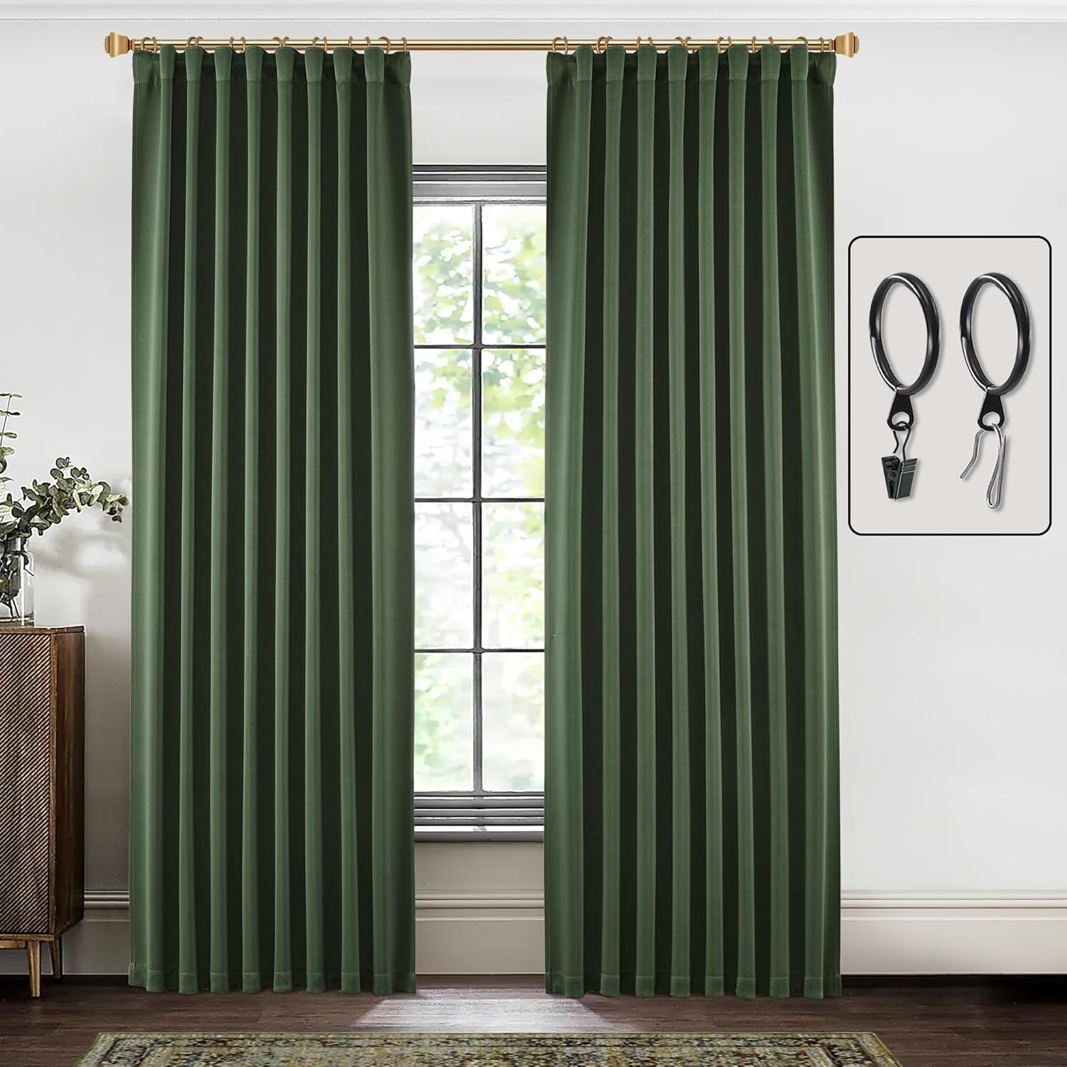 SHINELAND 108 Inch Blackout Curtains for Elegant Living Spaces