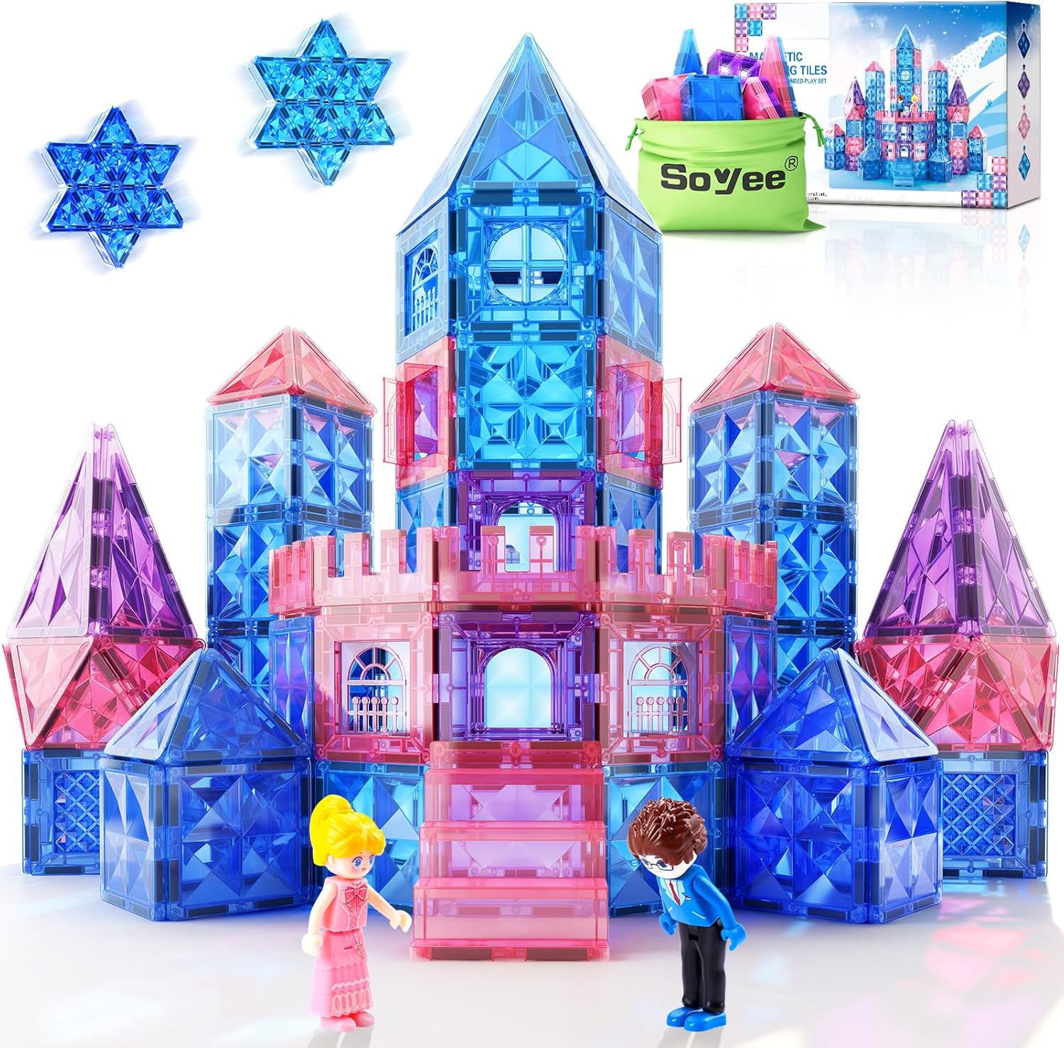 Frozen Princess Diamond Magnetic Blocks - Ideal Gift for 3-8 Year Olds