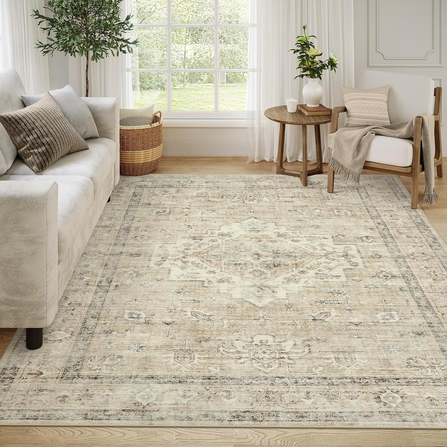 LIVEBOX Washable Area Rug 8x10 for Living Room and Bedroom