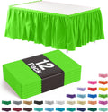 Exquisite Ruffle Table Skirt Lime Green 12 Pack 14 Ft Long - Event