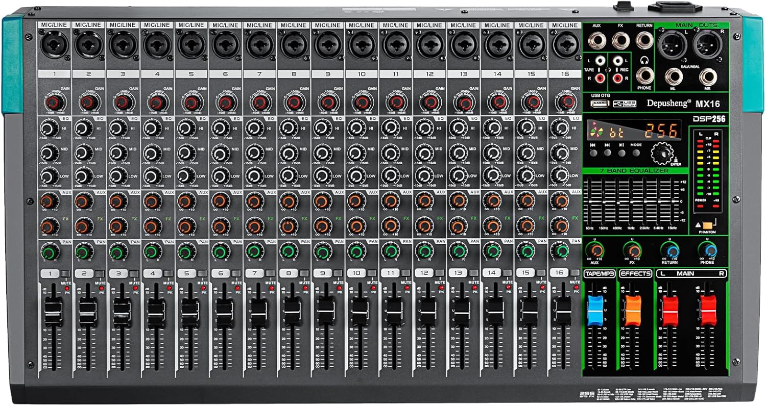 16 Channel Sound Mixer for Professional Audio Mixing Needs