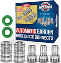 Garden Hose Quick Connect Stainless Steel Kit - Instant One-Handed Fit