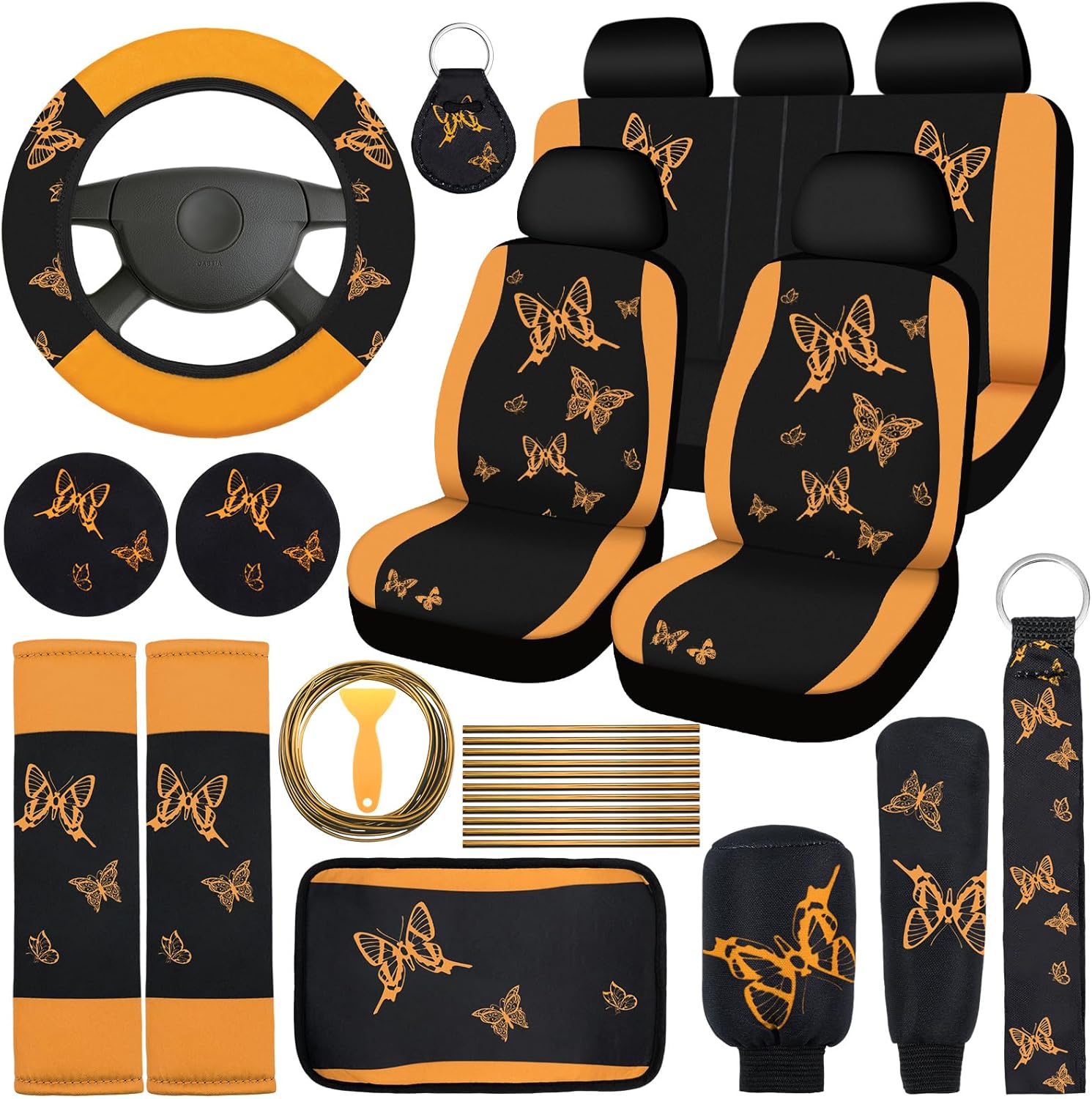 BBTO Butterfly Car Seat Full Set for Women with Accessories