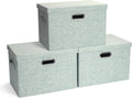 Large 17 in 36 Quart Collapsible Storage Bins 3-Pack - Light Green