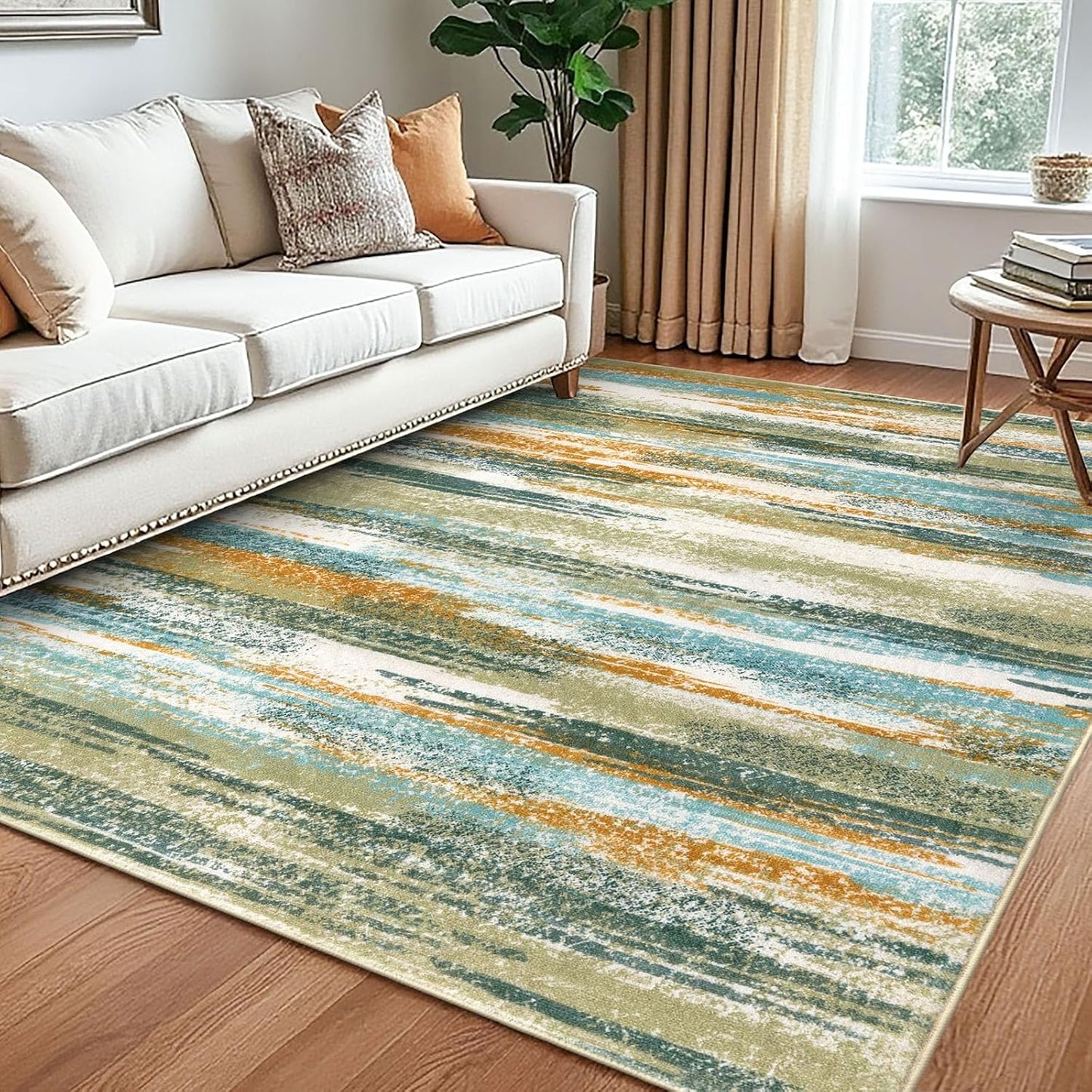Modern Abstract 5x7 Area Rug for Bedroom and Living Room Use