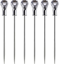 Set of 6 Clear Diamond Head Martini Picks