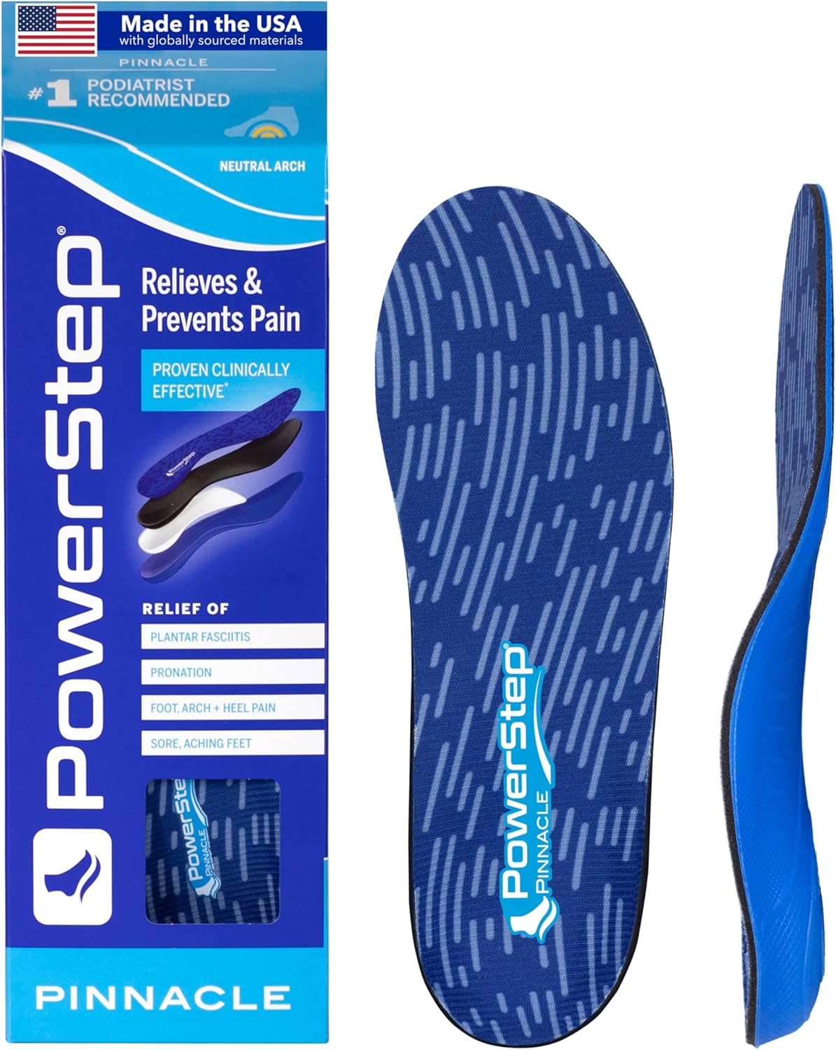 PowerStep Pinnacle Insoles for Plantar Fasciitis Relief and Comfort