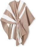 Moss Rose Women's Shawl Wrap Poncho - Classic Check Open Front