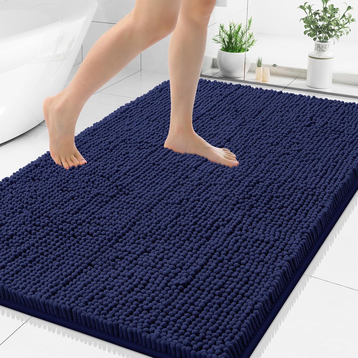 Smiry Luxury Chenille Bathroom Rugs for Soft Comfort and Style