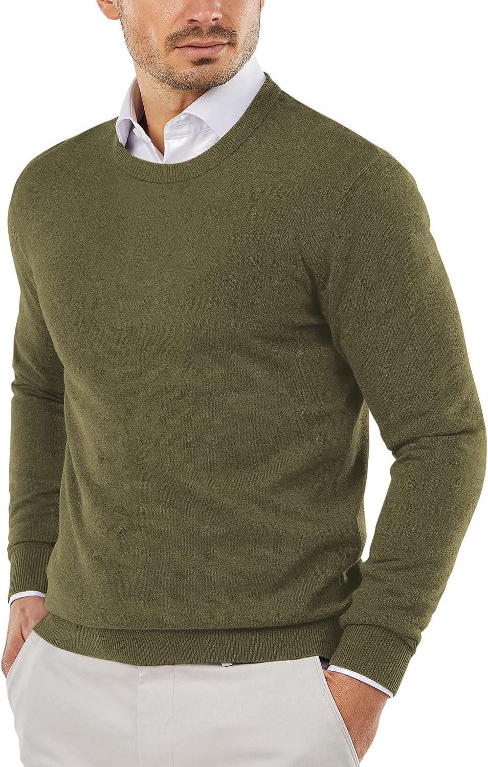 COOFANDY Men's Crew Neck Sweater for Casual or Dressy Wear