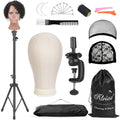 Klvied Reinforced Wig Mannequin Stand with Head - Dual-Use Adjustable