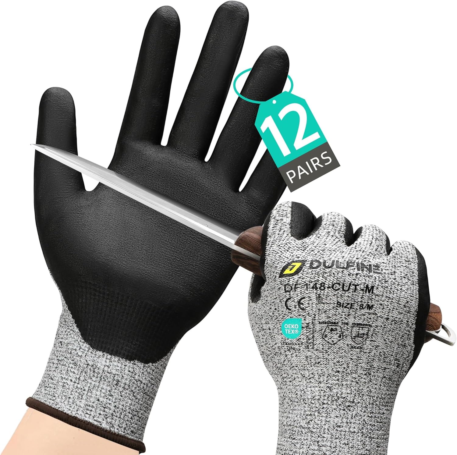 DULFINE A3 Cut Resistant Work Gloves for Safe Glass Cutting