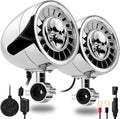 Motorcycle Bluetooth Speakers 5x6.5 in - Waterproof Handlebar Stereo