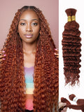 350 Human Braiding Hair 18 Inch Dark Ginger Copper for Braids