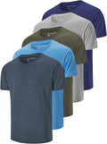 5 Pack Men's Dry Fit T Shirts Athletic Running Gym Workout Short