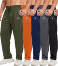 5 Pack Mens Sweatpants with Zip Pockets - Mesh Athletic Joggers
