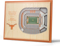 YouTheFan NCAA Texas Longhorns 5-Layer StadiumView 3D Wall Art - Bold