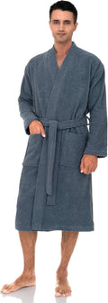 Mens Cotton Terry Cloth Robe - Soft Absorbent Bathrobe for Men