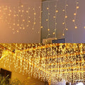 96 LED Icicle Lights Set - 8 Modes - Indoor/Outdoor - Warm White