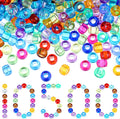 Pony Beads Bulk 10500 Pcs Rainbow Plastic Beads - Large Craft Pack