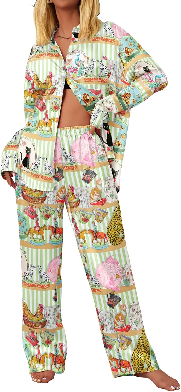 Ekouaer Womens Satin Silky Pajama Set for Ultimate Comfort